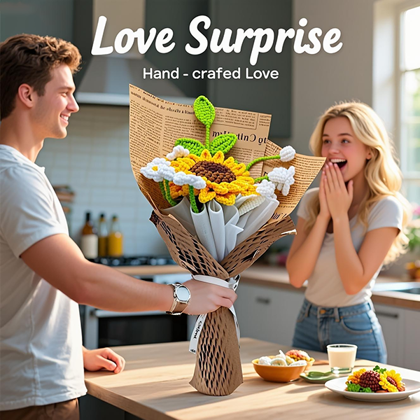 crochet sunflower bouquet